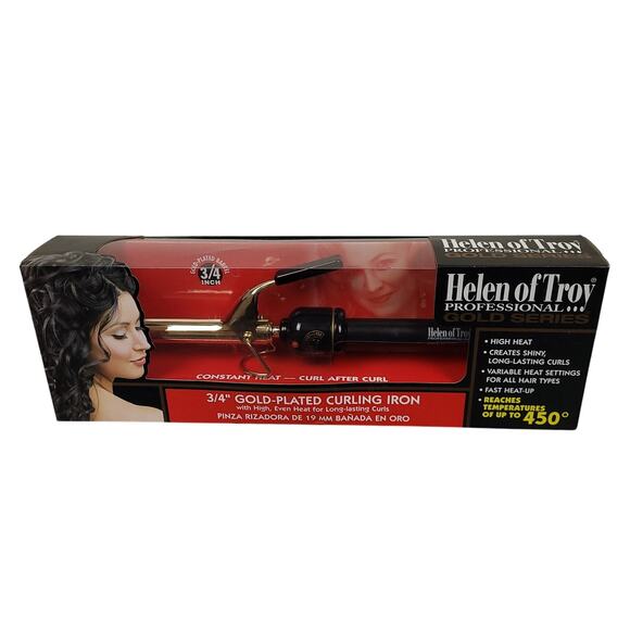 Helen Of Troy 3/4" Gold Plated Curling Iron Professional Series High Heat NEW - Picture 1 of 7
